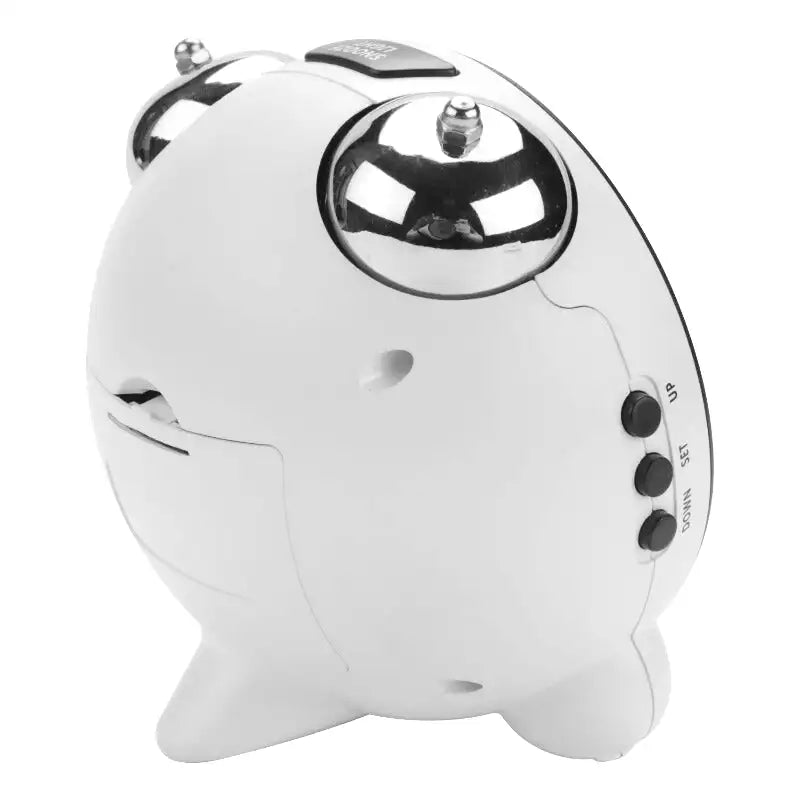 Réveil digital rond avec écran LCD bleu