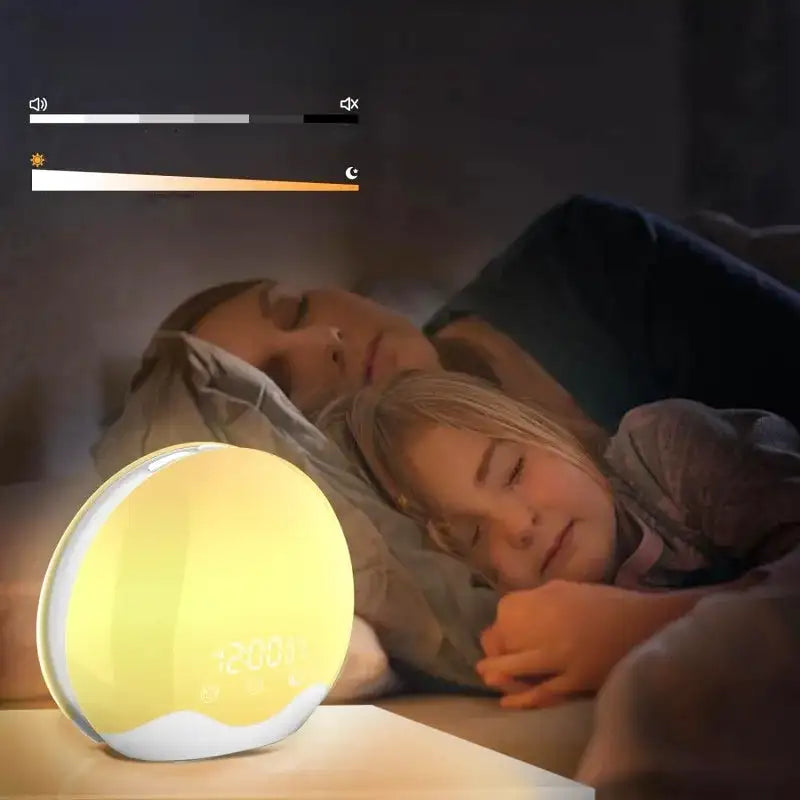 Réveil digital rond dégradé bleu magenta en plastique