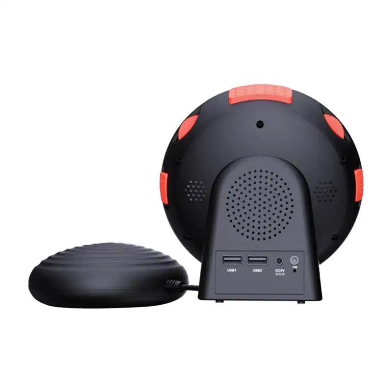 Réveil digital rond noir à affichage LED rouge