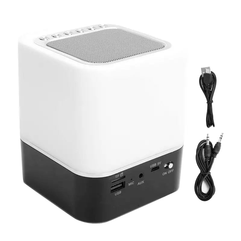 Réveil en forme de cube lumineux multifonction avec horloge et enceinte intégrée