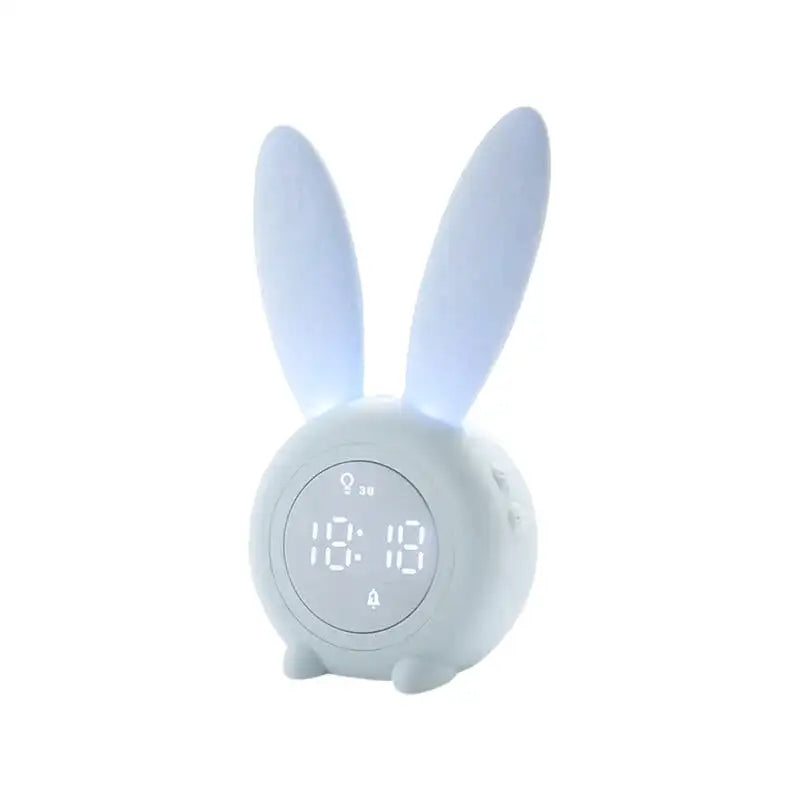 Réveil enfant en forme de lapin vert doux