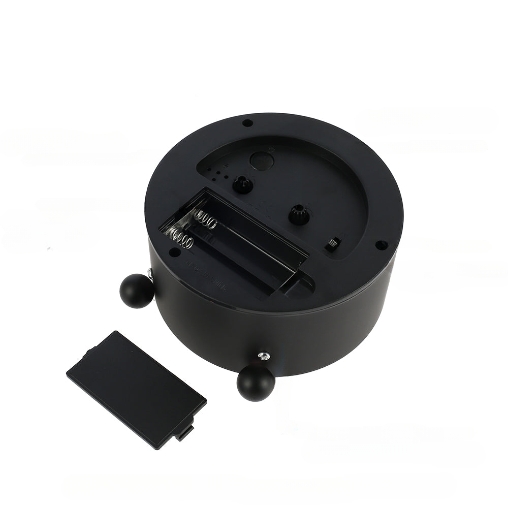 Réveil rond minimaliste noir et blanc à aiguilles -  - reveil-analogique-rond - ["analogique","petit","r\u00e9veil analogique","simple","voyage"]