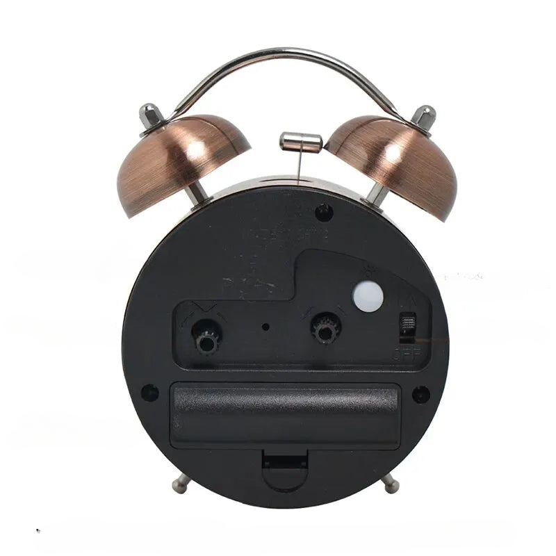 Réveil rond en métal cuivre avec motif floral vintage -  - reveil-vintage-design - []