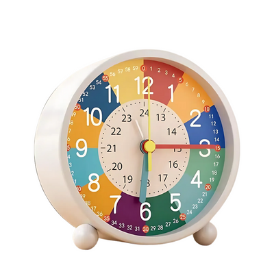 Réveil rond pédagogique multicolore avec chiffres lisibles -  - reveil-educatif-enfant - ["analogique","color\u00e9","enfant","petit","R\u00e9veil Analogique","simple"]