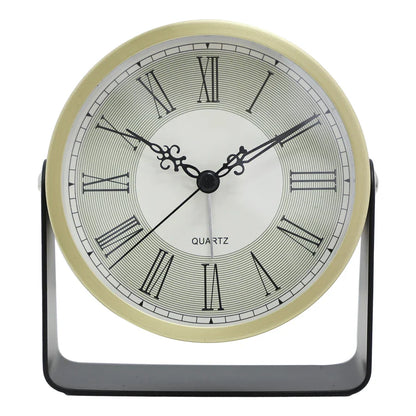 Réveil rond noir à chiffres dorés décoratifs -  - reveil-a-pile-design - ["analogique","digital","m\u00e9canique","petit","R\u00e9veil Analogique","r\u00e9veil digital","simple","voyage"]