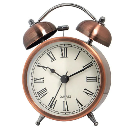 Réveil rond en métal cuivre avec motif floral vintage -  - reveil-vintage-design - []