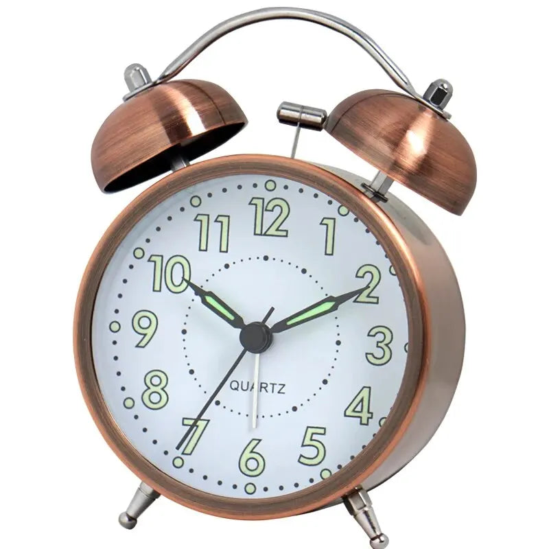 Réveil rond en métal cuivre avec motif floral vintage -  - reveil-vintage-design - []