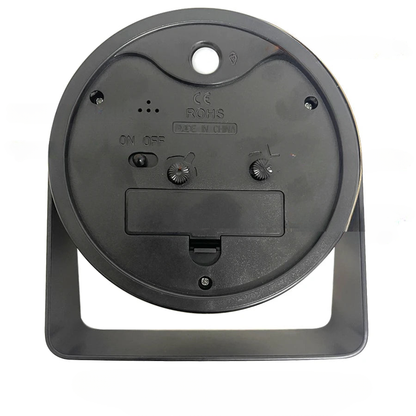 Réveil rond noir à chiffres dorés décoratifs -  - reveil-a-pile-design - ["analogique","digital","m\u00e9canique","petit","R\u00e9veil Analogique","r\u00e9veil digital","simple","voyage"]