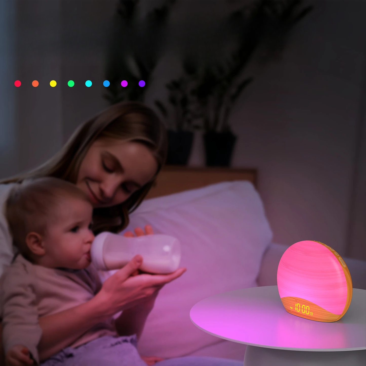 Réveil rond en bambou avec affichage numérique intégré -  - reveil-lumineux-et-son-de-la-nature - ["lumineux","Radio R\u00e9veil Lumineux"]