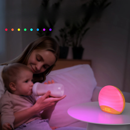 Réveil rond en bambou avec affichage numérique intégré -  - reveil-lumineux-et-son-de-la-nature - ["lumineux","Radio R\u00e9veil Lumineux"]