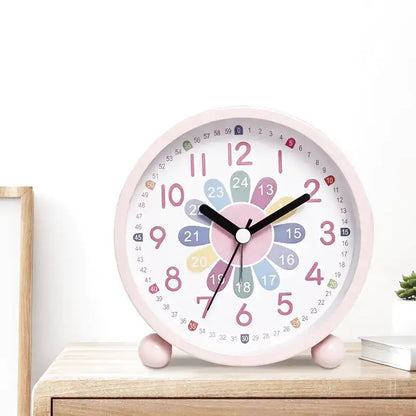 Horloge réveil fleur rose à pétales multicolores -  - reveil-fille-7-ans - ["analogique","enfant","R\u00e9veil Analogique","r\u00e9veil enfant","\u00e9ducatif"]