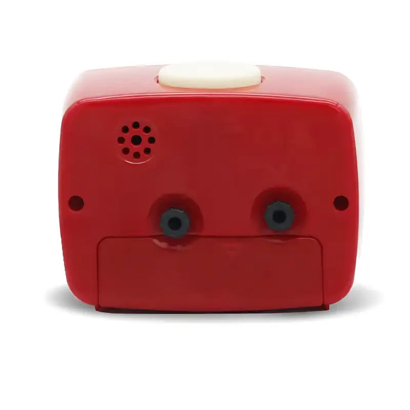 Petit réveil rétro rouge à coins arrondis -  - petit-reveil-design - ["analogique","enfant","petit reveil","R\u00e9veil Analogique","r\u00e9veil enfant","simple","vintage"]