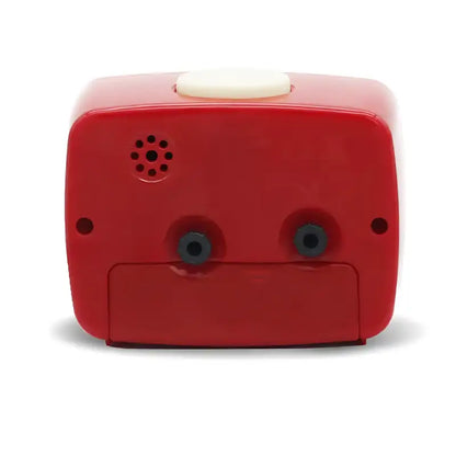 Petit réveil rétro rouge à coins arrondis -  - petit-reveil-design - ["analogique","enfant","petit reveil","R\u00e9veil Analogique","r\u00e9veil enfant","simple","vintage"]