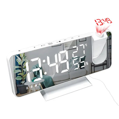 Radio réveil blanc à affichage LED multifonction -  - radio-reveil-projecteur-blanc - ["connect\u00e9","digital","num\u00e9rique","petit","petit reveil","projecteur","radio reveil connect\u00e9","radio reveil projecteur","r\u00e9veil connect\u00e9","r\u00e9veil digital","r\u00e9veil projecteur","simple"]