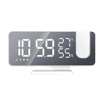 Radio réveil blanc à affichage LED multifonction -  - radio-reveil-projecteur-blanc - ["connect\u00e9","digital","num\u00e9rique","petit","petit reveil","projecteur","radio reveil connect\u00e9","radio reveil projecteur","r\u00e9veil connect\u00e9","r\u00e9veil digital","r\u00e9veil projecteur","simple"]