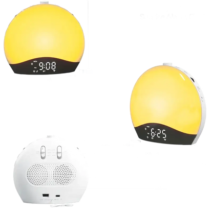 Radio réveil dôme dégradé lumineux avec affichage digital -  - radio-reveil-connecte-lumineux - ["bluetooth","connect\u00e9","digital","lumineux","lumi\u00e8re","num\u00e9rique","petit reveil","radio reveil connect\u00e9","Radio R\u00e9veil Lumineux","R\u00e9veil bluetooth","r\u00e9veil connect\u00e9","r\u00e9veil digital","simple","simulateur d'aube"]