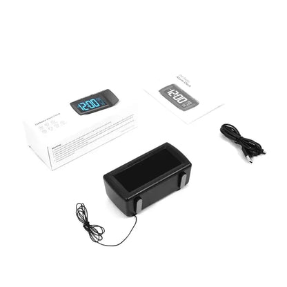 Radio réveil LED multicolore à écran noir rectangulaire -  - radio-reveil-sans-fil - ["digital","lumineux","moderne","num\u00e9rique","petit","Radio R\u00e9veil Lumineux","r\u00e9veil digital","simple"]