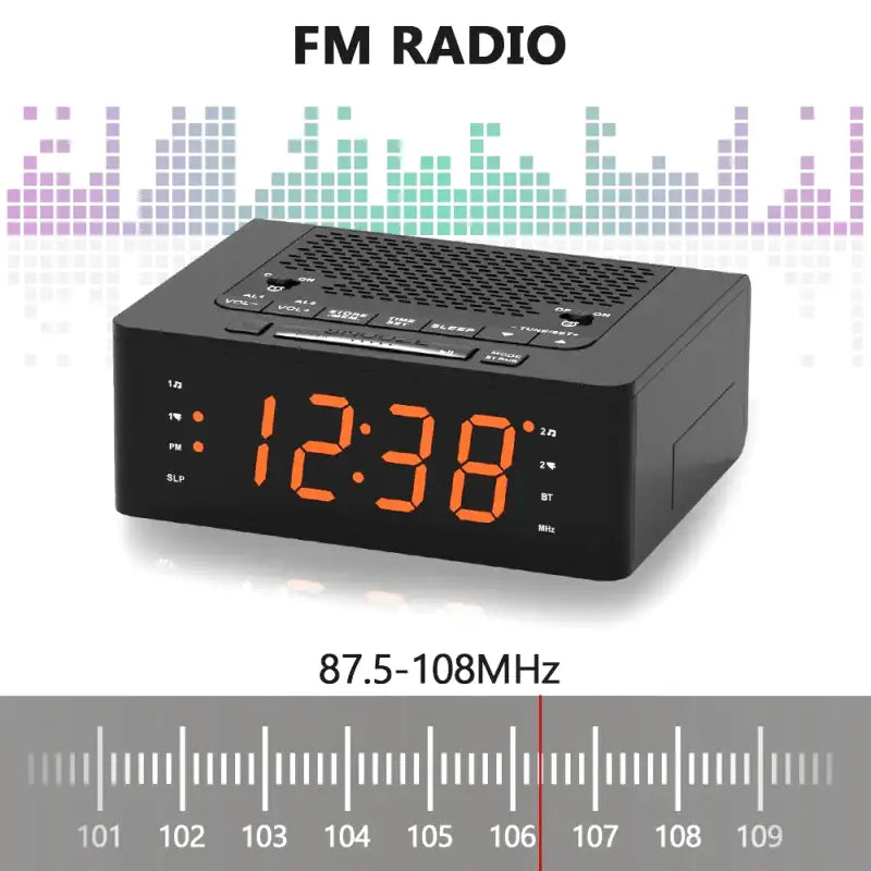 Radio réveil numérique noir à grands chiffres LED orange -  - radio-reveil-gros-chiffres - ["digital","lumineux","num\u00e9rique","petit reveil","Radio R\u00e9veil Lumineux","r\u00e9veil digital","simple"]