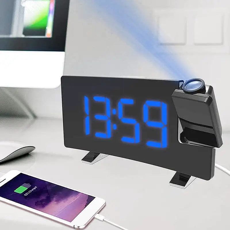 Radio réveil numérique noir à projection bleue LED -  - radio-reveil-projecteur-bleu - ["digital","lumineux","num\u00e9rique","petit","petit reveil","projecteur","radio reveil projecteur","Radio R\u00e9veil Lumineux","r\u00e9veil digital","r\u00e9veil projecteur","simple"]