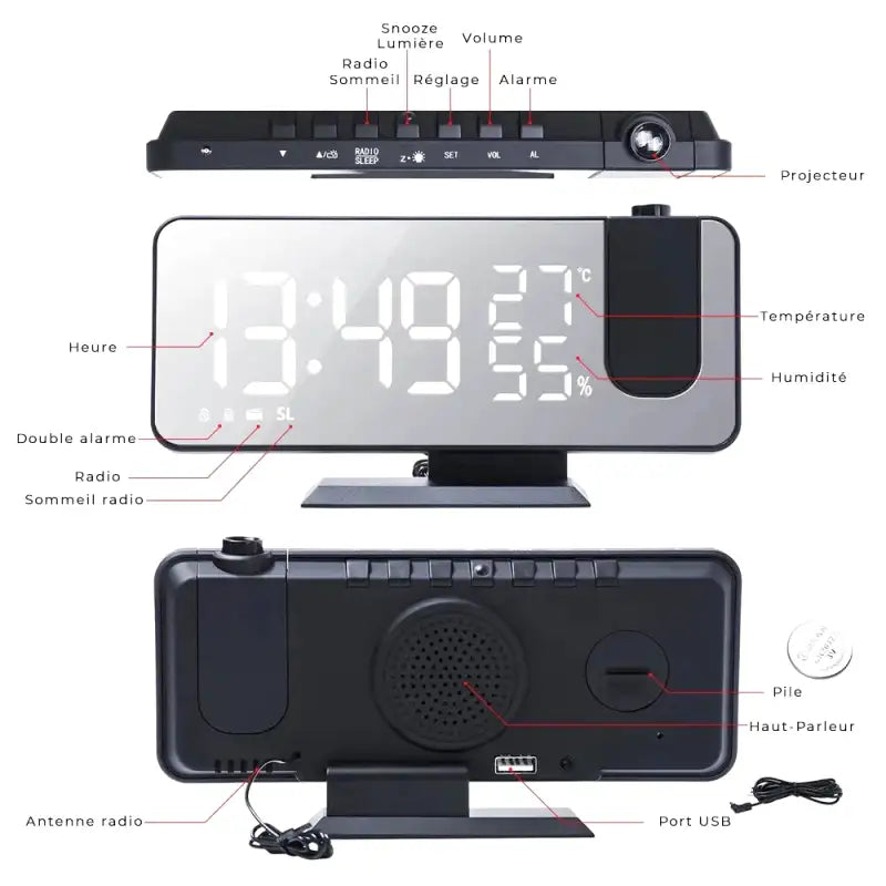 Radio réveil numérique noir avec projecteur et température -  - radio-reveil-projecteur-et-temperature - ["connect\u00e9","digital","num\u00e9rique","petit reveil","projecteur","radio reveil connect\u00e9","radio reveil projecteur","r\u00e9veil connect\u00e9","r\u00e9veil digital","r\u00e9veil projecteur","simple"]