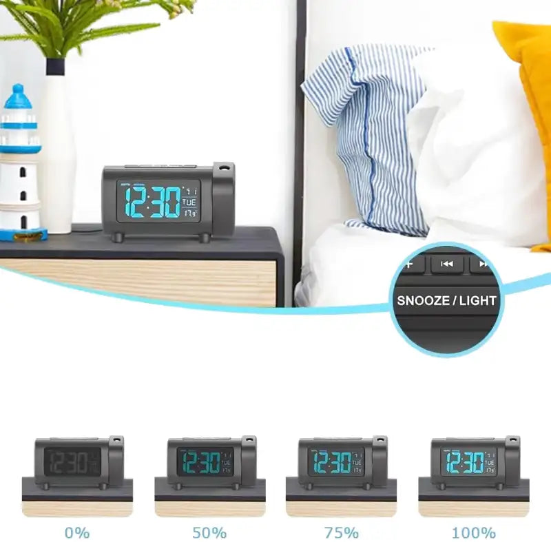 Radio réveil numérique noir avec projection LED bleue -  - radio-reveil-projecteur-heure - ["digital","Jour Nuit","lumineux","num\u00e9rique","projecteur","radio reveil projecteur","Radio R\u00e9veil Lumineux","r\u00e9veil digital","r\u00e9veil projecteur","simple"]