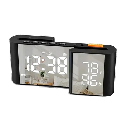Radio réveil numérique noir avec température et humidité -  - radio-reveil-avec-temperature - ["connect\u00e9","digital","num\u00e9rique","petit reveil","plastique","radio reveil connect\u00e9","r\u00e9veil connect\u00e9","r\u00e9veil digital","simple"]