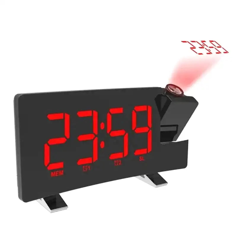 Radio réveil projecteur noir à LED rouges -  - radio-reveil-projecteur-rouge - ["digital","lumineux","petit","petit reveil","plastique","projecteur","Radio R\u00e9veil Lumineux","radio r\u00e9veil projecteur","r\u00e9veil digital","r\u00e9veil projecteur","simple"]
