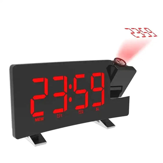 Radio réveil projecteur noir à LED rouges -  - radio-reveil-projecteur-rouge - ["digital","lumineux","petit","petit reveil","plastique","projecteur","Radio R\u00e9veil Lumineux","radio r\u00e9veil projecteur","r\u00e9veil digital","r\u00e9veil projecteur","simple"]