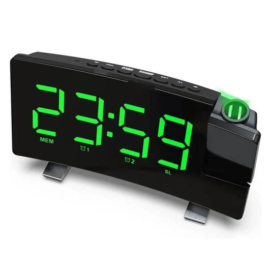 Réveil projecteur noir à affichage LED vert -  - radio-reveil-projecteur-usb - ["digital","Jour Nuit","num\u00e9rique","petit reveil","projecteur","radio reveil projecteur","r\u00e9veil digital","r\u00e9veil projecteur","simple"]