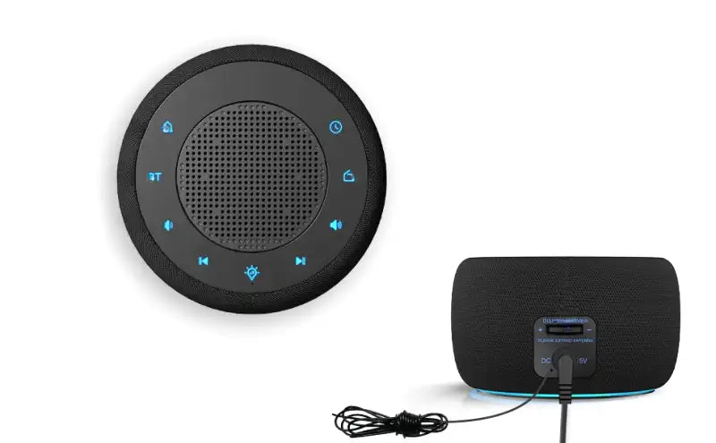 Radio réveil rond Bluetooth avec affichage LED bleu -  - radio-reveil-connecte-bluetooth - ["bluetooth","connect\u00e9","digital","intelligent","lumineux","lumi\u00e8re","num\u00e9rique","petit","petit reveil","radio reveil","radio reveil connect\u00e9","Radio R\u00e9veil Lumineux","r\u00e9veil bluetooth","r\u00e9veil connect\u00e9","r\u00e9veil digital","simple"]