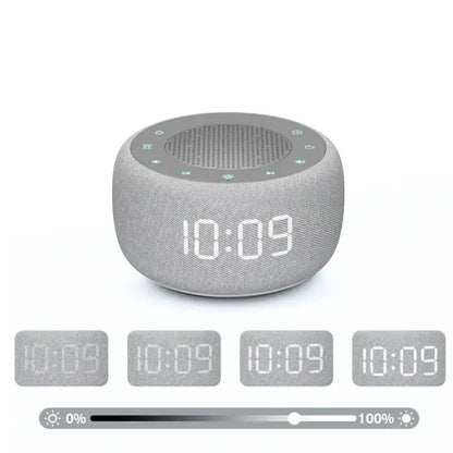 Radio réveil rond en tissu gris avec écran digital -  - radio-reveil-fm-numerique - ["ado","bluetooth","connect\u00e9","digital","lumineux","lumi\u00e8re","petit reveil","radio reveil","radio reveil connect\u00e9","Radio R\u00e9veil Lumineux","R\u00e9veil bluetooth","r\u00e9veil connect\u00e9","r\u00e9veil digital","simple"]