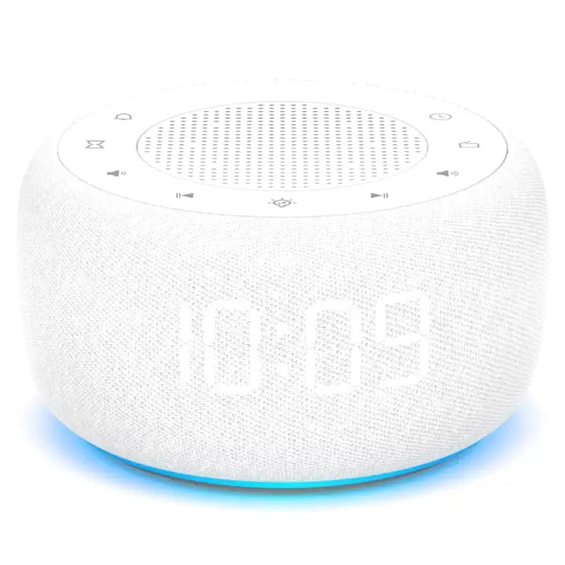 Radio réveil rond en tissu gris avec écran digital -  - radio-reveil-fm-numerique - ["ado","bluetooth","connect\u00e9","digital","lumineux","lumi\u00e8re","petit reveil","radio reveil","radio reveil connect\u00e9","Radio R\u00e9veil Lumineux","R\u00e9veil bluetooth","r\u00e9veil connect\u00e9","r\u00e9veil digital","simple"]