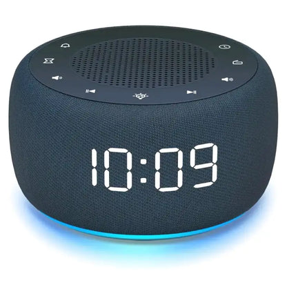Radio réveil rond en tissu gris avec écran digital -  - radio-reveil-fm-numerique - ["ado","bluetooth","connect\u00e9","digital","lumineux","lumi\u00e8re","petit reveil","radio reveil","radio reveil connect\u00e9","Radio R\u00e9veil Lumineux","R\u00e9veil bluetooth","r\u00e9veil connect\u00e9","r\u00e9veil digital","simple"]