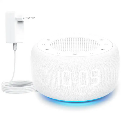 Radio réveil rond en tissu gris avec écran digital -  - radio-reveil-fm-numerique - ["ado","bluetooth","connect\u00e9","digital","lumineux","lumi\u00e8re","petit reveil","radio reveil","radio reveil connect\u00e9","Radio R\u00e9veil Lumineux","R\u00e9veil bluetooth","r\u00e9veil connect\u00e9","r\u00e9veil digital","simple"]