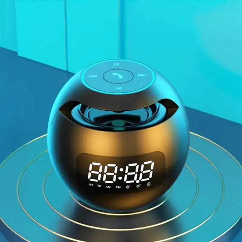 Radio réveil rond noir avec éclairage arc-en-ciel -  - radio-reveil-connecte-avec-fonction-lumineuse - ["bluetooth","connect\u00e9","digital","lumineux","lumi\u00e8re","num\u00e9rique","petit reveil","plastique","radio reveil connect\u00e9","Radio R\u00e9veil Lumineux","R\u00e9veil bluetooth","r\u00e9veil connect\u00e9","r\u00e9veil digital","simple"]