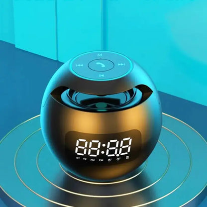 Radio réveil rond noir avec éclairage arc-en-ciel -  - radio-reveil-connecte-avec-fonction-lumineuse - ["bluetooth","connect\u00e9","digital","lumineux","lumi\u00e8re","num\u00e9rique","petit reveil","plastique","radio reveil connect\u00e9","Radio R\u00e9veil Lumineux","R\u00e9veil bluetooth","r\u00e9veil connect\u00e9","r\u00e9veil digital","simple"]