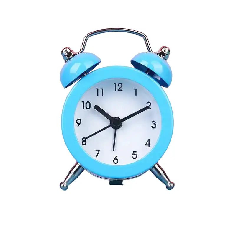 Réveil à double cloche en métal noir brillant -  - reveil-vintage-mini - ["analogique","Jour Nuit","R\u00e9veil Analogique"]