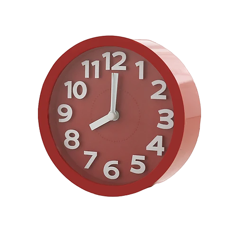 Réveil rond bleu mat avec chiffres en relief -  - reveil-a-pile-de-couleur - ["analogique","enfant","Jour Nuit","petit","R\u00e9veil Analogique","r\u00e9veil enfant","simple","voyage"]