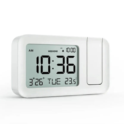 Réveil projecteur LCD blanc avec affichage rouge -  - reveil-ado-projection - ["ado","digital","lumineux","num\u00e9rique","petit reveil","r\u00e9veil digital","simple"]