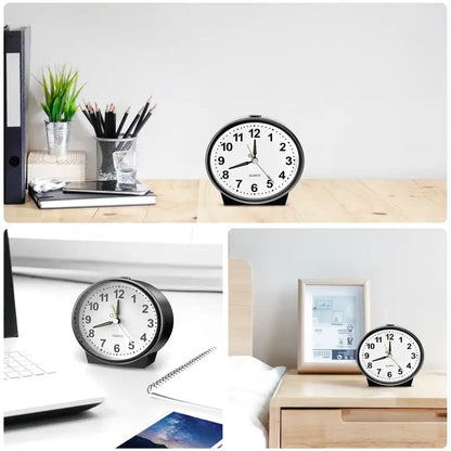 Réveil analogique à cadre noir quartz -  - petit-reveil-a-pile-analogique - ["analogique","petit","r\u00e9veil analogique","simple","voyage"]