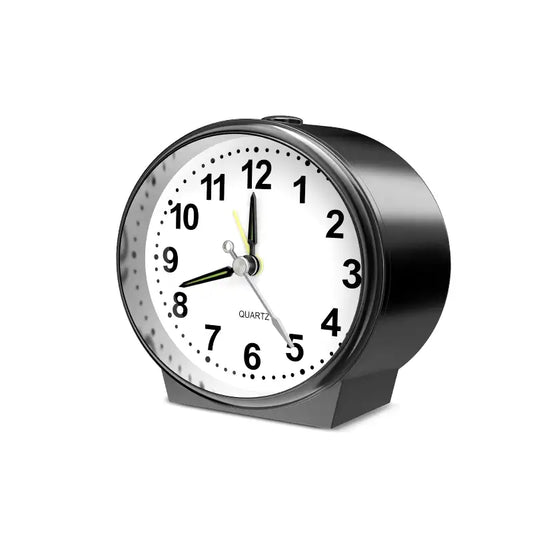 Réveil analogique à cadre noir quartz -  - petit-reveil-a-pile-analogique - ["analogique","petit","r\u00e9veil analogique","simple","voyage"]