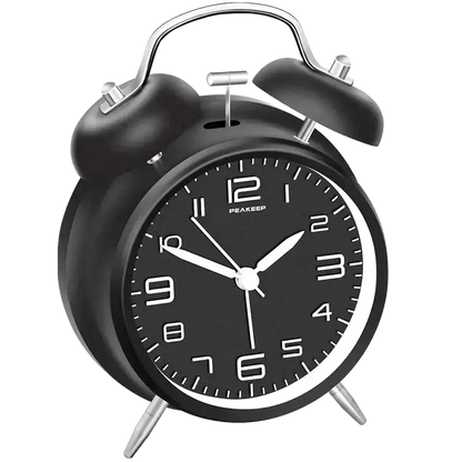 Réveil analogique rétro en métal noir mat -  - reveil-analogique-design - ["analogique","m\u00e9canique","petit","R\u00e9veil Analogique","simple","vintage","voyage"]