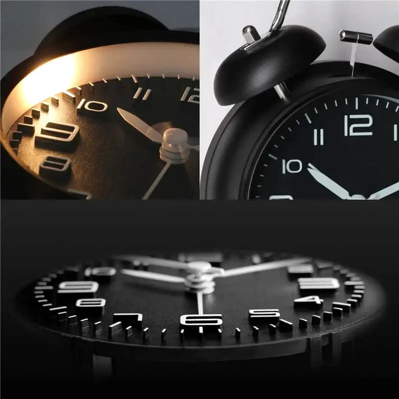 Réveil analogique rétro en métal noir mat -  - reveil-analogique-design - ["analogique","m\u00e9canique","petit","R\u00e9veil Analogique","simple","vintage","voyage"]