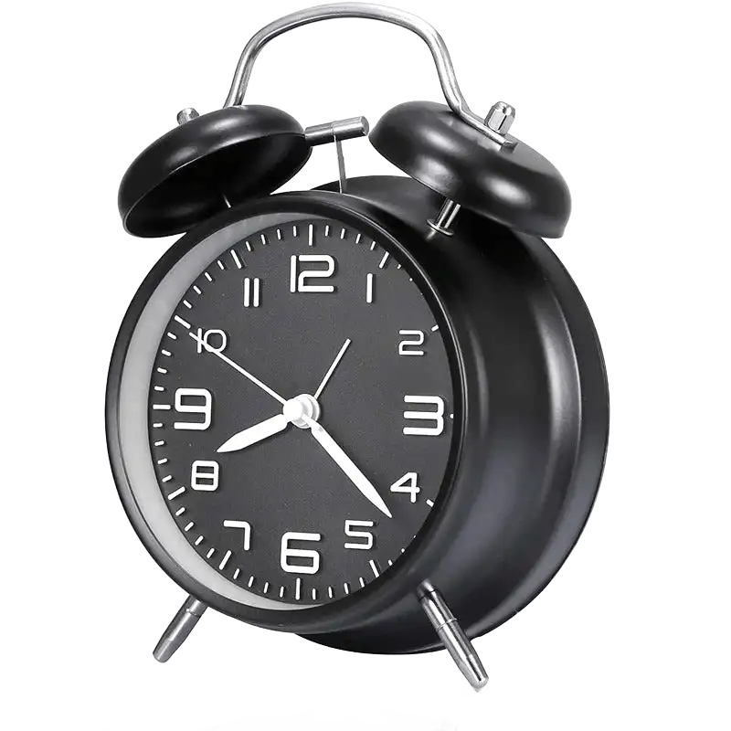Réveil analogique rétro en métal noir mat -  - reveil-analogique-design - ["analogique","m\u00e9canique","petit","R\u00e9veil Analogique","simple","vintage","voyage"]