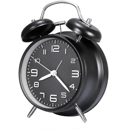 Réveil analogique rétro en métal noir mat -  - reveil-analogique-design - ["analogique","m\u00e9canique","petit","R\u00e9veil Analogique","simple","vintage","voyage"]