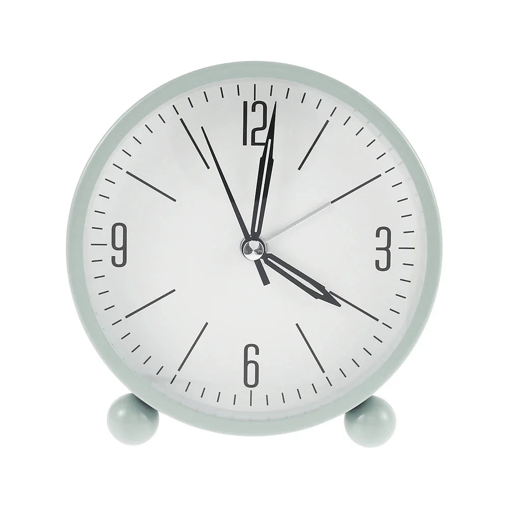 Réveil rond minimaliste noir et blanc à aiguilles -  - reveil-analogique-rond - ["analogique","petit","r\u00e9veil analogique","simple","voyage"]