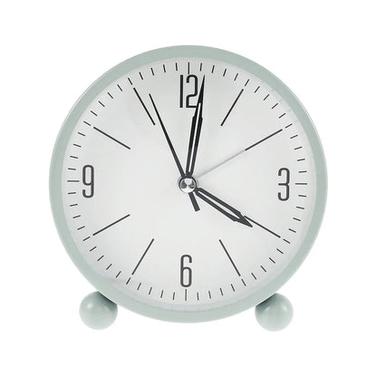 Réveil rond minimaliste noir et blanc à aiguilles -  - reveil-analogique-rond - ["analogique","petit","r\u00e9veil analogique","simple","voyage"]