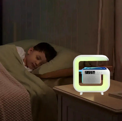 Réveil arc lumineux LED multicolore avec haut-parleur Bluetooth -  - reveil-luminotherapie-bluetooth - ["bluetooth","luminoth\u00e9rapie","R\u00e9veil bluetooth","veilleuse"]