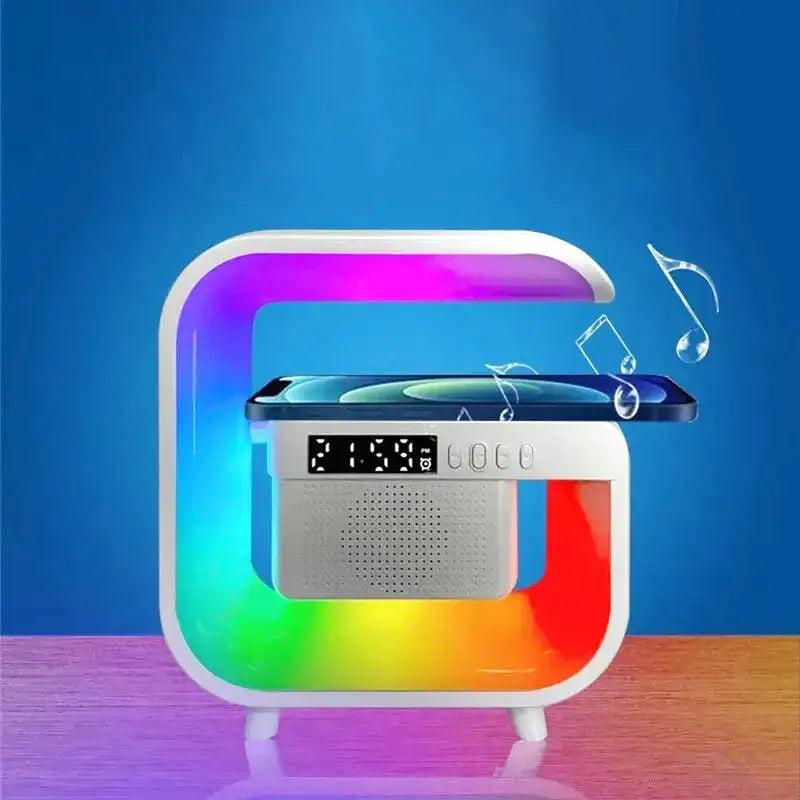 Réveil arc lumineux LED multicolore avec haut-parleur Bluetooth -  - reveil-luminotherapie-bluetooth - ["bluetooth","luminoth\u00e9rapie","R\u00e9veil bluetooth","veilleuse"]