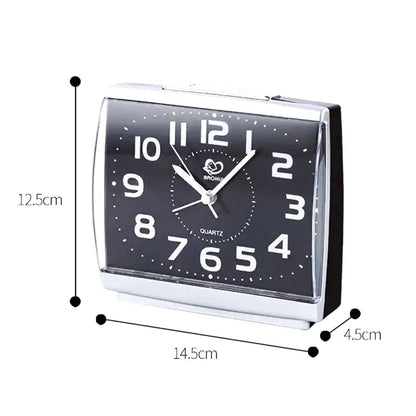 Réveil carré en métal argenté à grands chiffres -  - reveil-simple-pour-senior - ["Jour Nuit"]